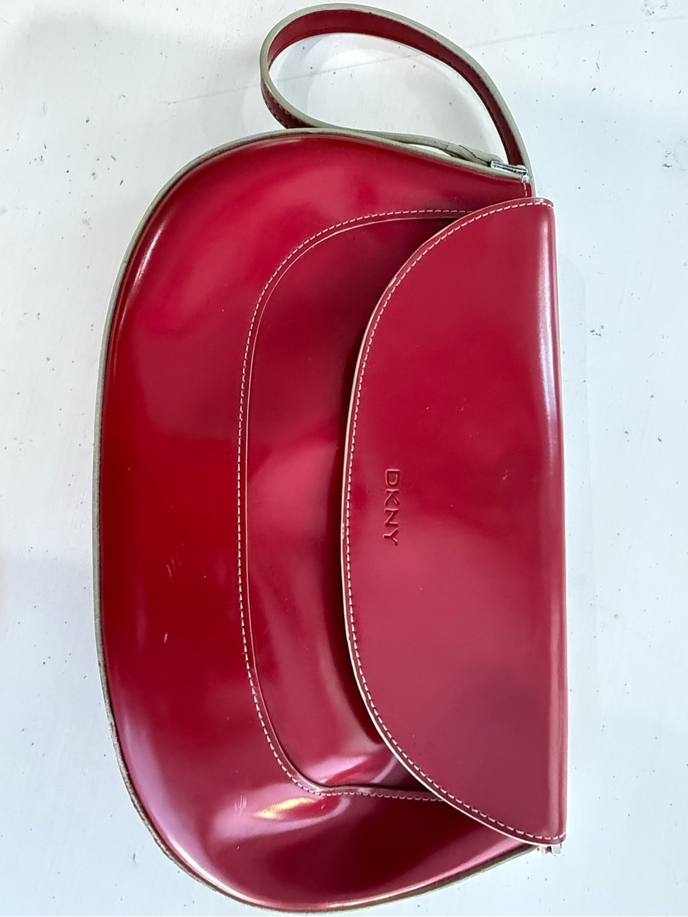 DKNY Patent-Style Cherry Red Shoulder Bag